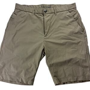 Desert Dunes Mens Performance Chino Shorts 32 Beige Zipper Pockets